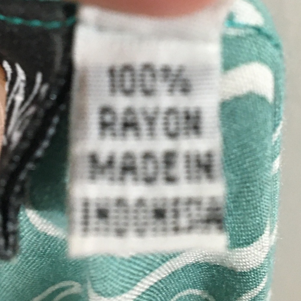 Iguana M Green Patchwork Abstract Print Rayon Blo… - image 6